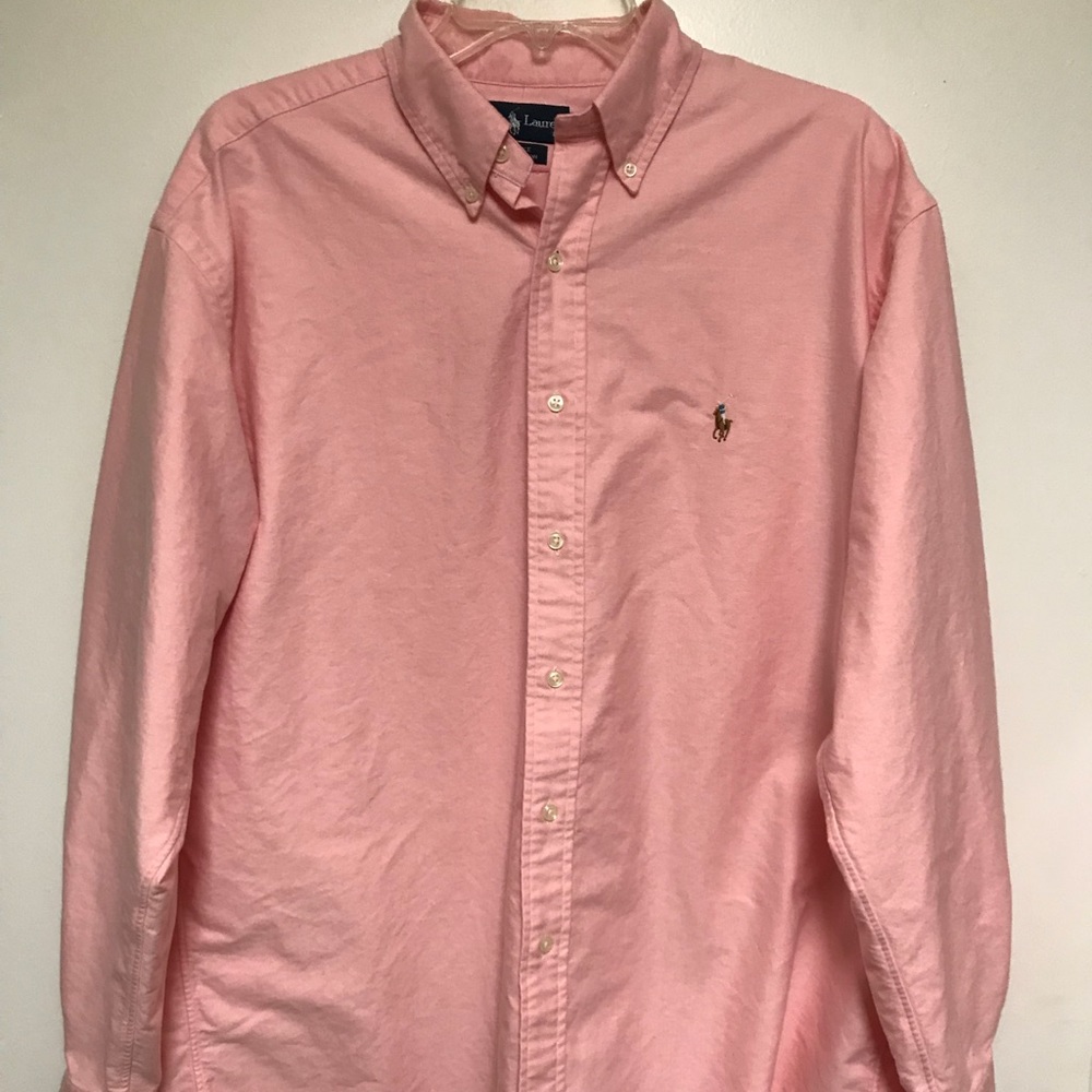 Long sleeve Pink Oxford Polo
